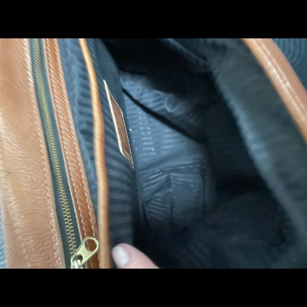 Vintage Coach Messenger Style Briefcase Saddle Pebbled Leather